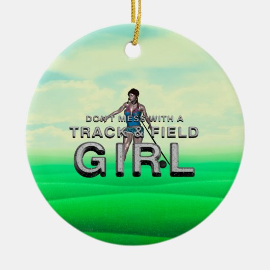TOP Track en Field Girl Keramisch Ornament (Voorkant)