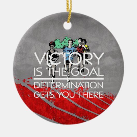 TOP Track Victory Slogan Keramisch Ornament (Voorkant)