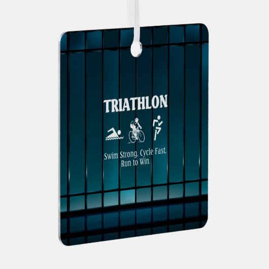 TOP Triathlon Metal Ornament (Voorkant Rechts)