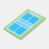 Top uitzicht pickleball court lijnen training coac post-it® notes (Schuin)