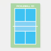 Top uitzicht pickleball court lijnen training coac post-it® notes (Voorkant)
