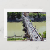 Top uitzicht van de Sant'Angelo Bridge in Rome, It Briefkaart (Voorkant / Achterkant)