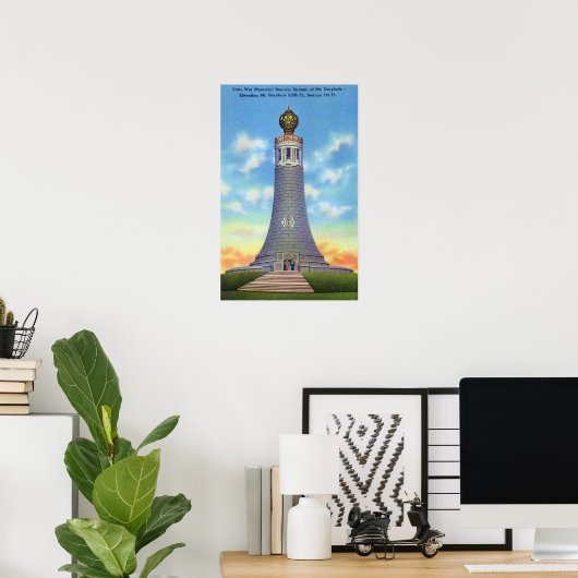 Top Uitzicht van het staatskorakonmonument Poster (Thuiskantoor)