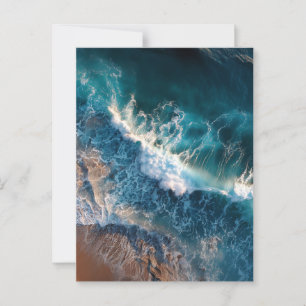 Top uitzicht van Ocean Waves Briefkaart