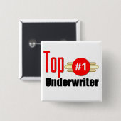 Top Underwriter Vierkante Button 5,1 Cm (Voorkant /achterkant)