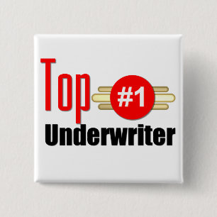 Top Underwriter Vierkante Button 5,1 Cm