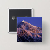 Top van de Denali-piek (Mt. McKinley) op Vierkante Button 5,1 Cm (Voorkant /achterkant)