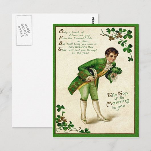  top van de morgen naar St Patrick's Day Briefkaart (Voorkant / Achterkant)