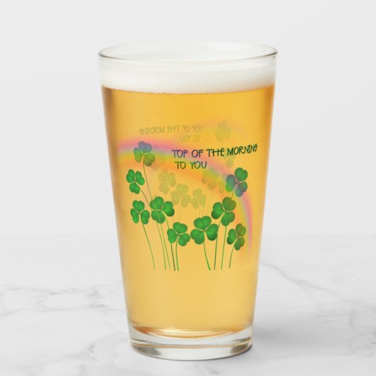 Top van de 'Morning Saint Patrick's Day Clovers' Glas (Achterkant gevuld)