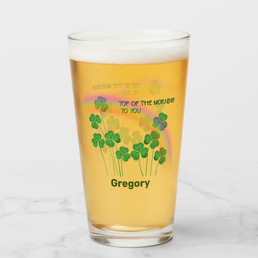 Top van de Ochtend Saint Patrick's Clovers Een Naa Glas (Voorkant gevuld)