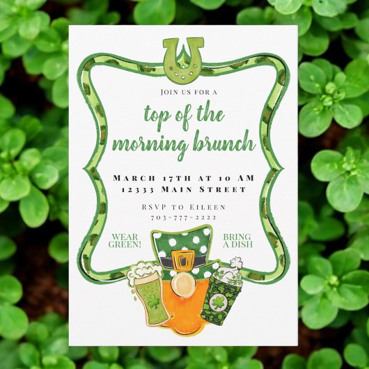 Top van de ochtend St. Patrick's Day brunch Kaart