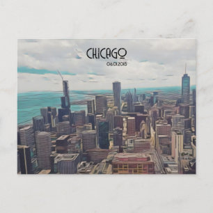 Top van de wereld, Chicago,  datum Briefkaart