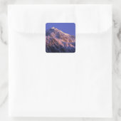 Top van Denali Peak (Mt. McKinley) op Vierkante Sticker (Tas)