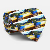 Top van een Gele Jeep met bergen Stropdas (Opgerold)