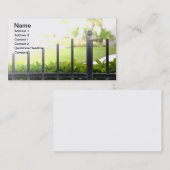 top van een zwart ijzerhek in de openlucht visitekaartje (Voorkant / Achterkant)