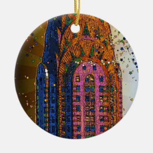 Top van het Chrysler Building Close-up #1 Keramisch Ornament (Voorkant)