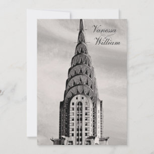 Top van het Chrysler Building NYC BW Trouw Uitnodi Kaart