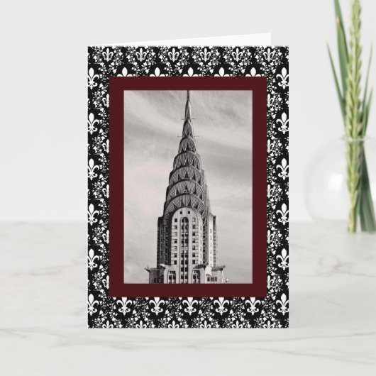 Top van het Chrysler-gebouw NYC - B&W Kaart (Voorkant)
