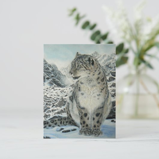Top van Koning Snow Leopard briefkaart (Staand voorkant)