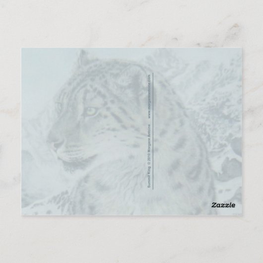 Top van Koning Snow Leopard briefkaart (Achterkant)