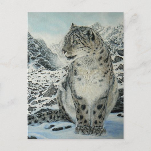 Top van Koning Snow Leopard briefkaart (Voorkant)