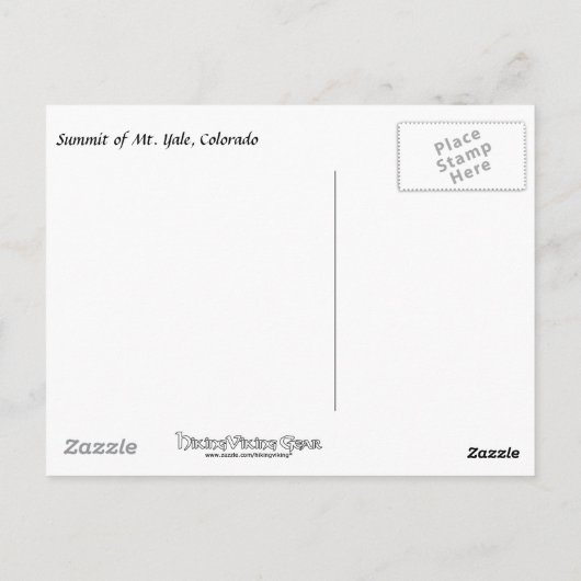 Top van Mount Yale, Colorado Briefkaart (Achterkant)
