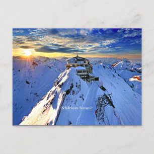 Top van Schilthorn (geëtiketteerd) Briefkaart