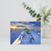 Top van Schilthorn (geëtiketteerd) Briefkaart (Staand voorkant)