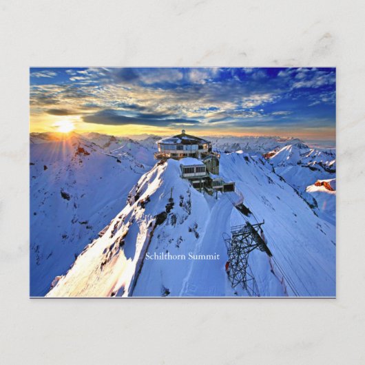 Top van Schilthorn (geëtiketteerd) Briefkaart (Voorkant)
