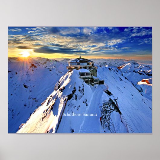 Top van Schilthorn (geëtiketteerd) Poster (Voorkant)