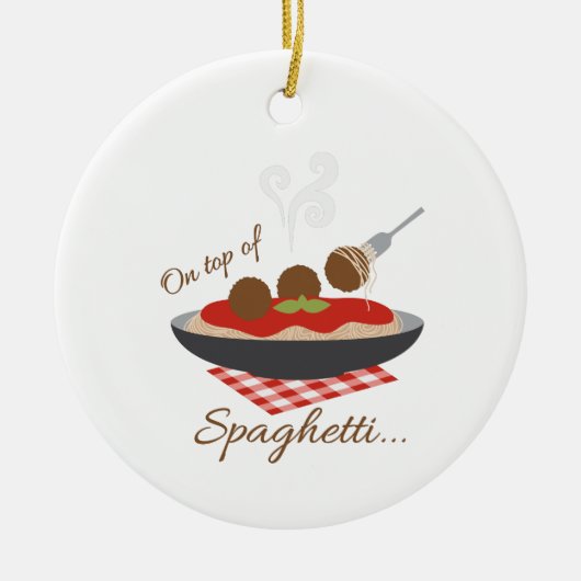 Top van Spaghetti Keramisch Ornament (Voorkant)