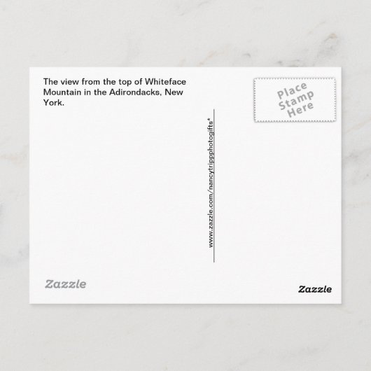 Top van Whiteface Mountain, Adirondacks, NY Briefkaart (Achterkant)