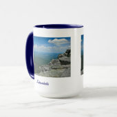 Top van Whiteface Mountain, Adirondacks, NY Mok (Voorkant links)