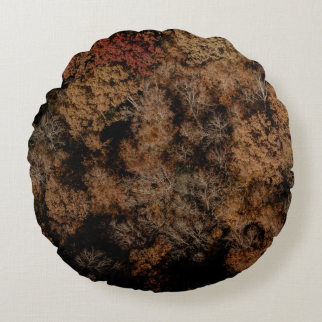 Top-view photography of tree rond kussen (Voorkant)