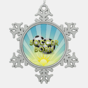 TOP Voetbal Geboren Tin Sneeuwvlok Ornament