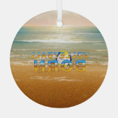TOP Volleybal Geboren Glas Ornament (Achterkant)
