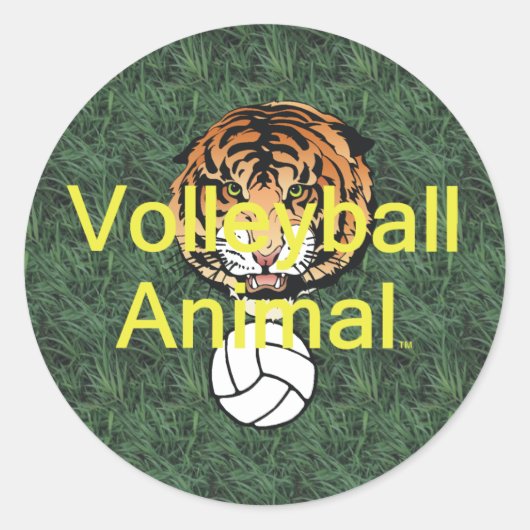 TOP Volleyball Animal Ronde Sticker (Voorkant)