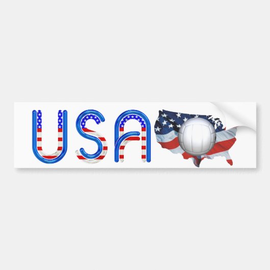 TOP Volleyball in de Verenigde Staten Bumpersticker (Voorkant)
