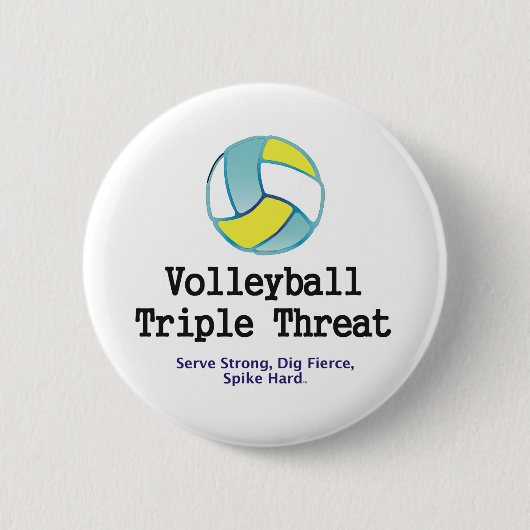 TOP Volleyball Triple Threat Ronde Button 5,7 Cm (Voorkant)