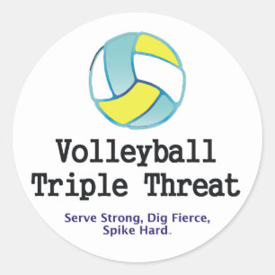 TOP Volleyball Triple Threat Ronde Sticker