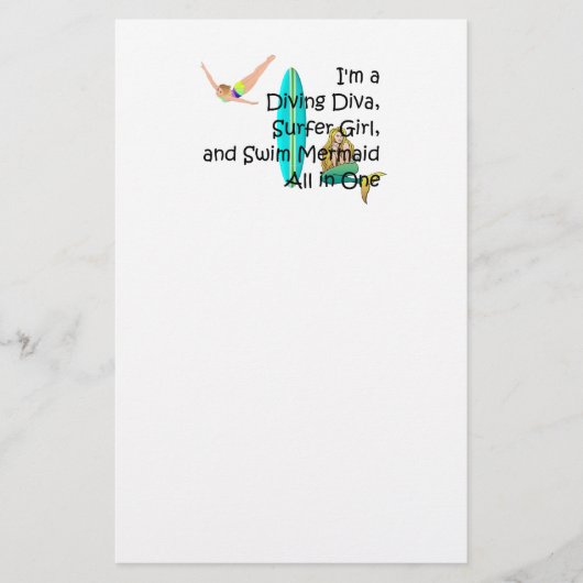 TOP Water Girl Briefpapier (Voorkant)