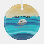 TOP Water Ski Glass Ornament (Voorkant)