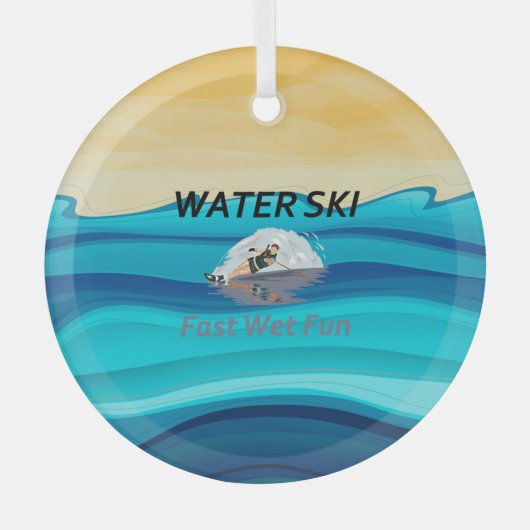 TOP Water Ski Glass Ornament (Voorkant)