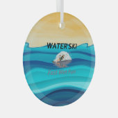 TOP Water Ski Glass Ornament (Voorkant Rechts)