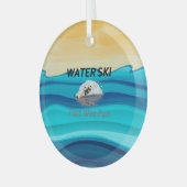 TOP Water Ski Glass Ornament (Voorkant links)