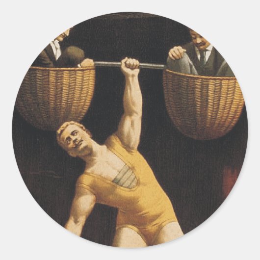 TOP Weightlift Old School Ronde Sticker (Voorkant)