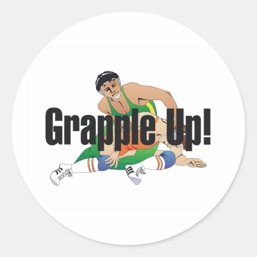 TOP Wresting Grapple Up Ronde Sticker (Voorkant)
