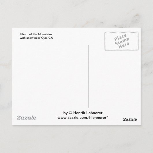 Topa Topa met sneeuw Briefkaart (Achterkant)