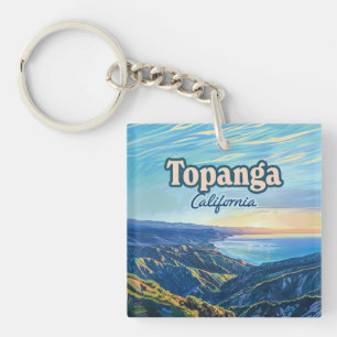Topanga California Canyon Vintage van Los Angeles Sleutelhanger