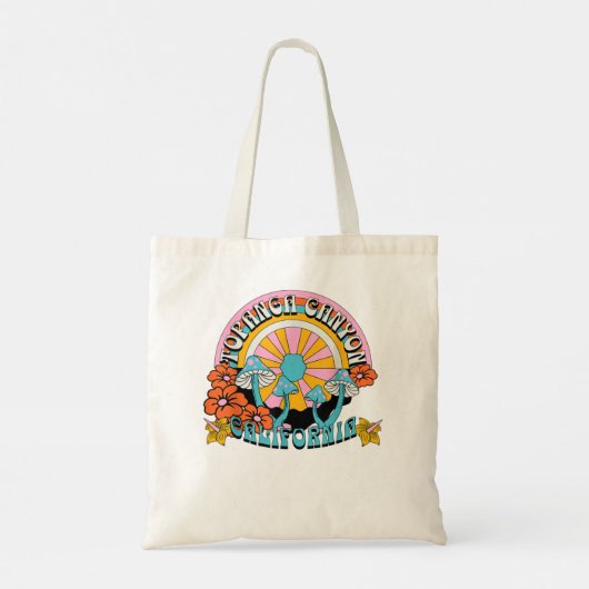 Topanga Canyon California Retro Psychedeli Tote Bag (Achterkant)